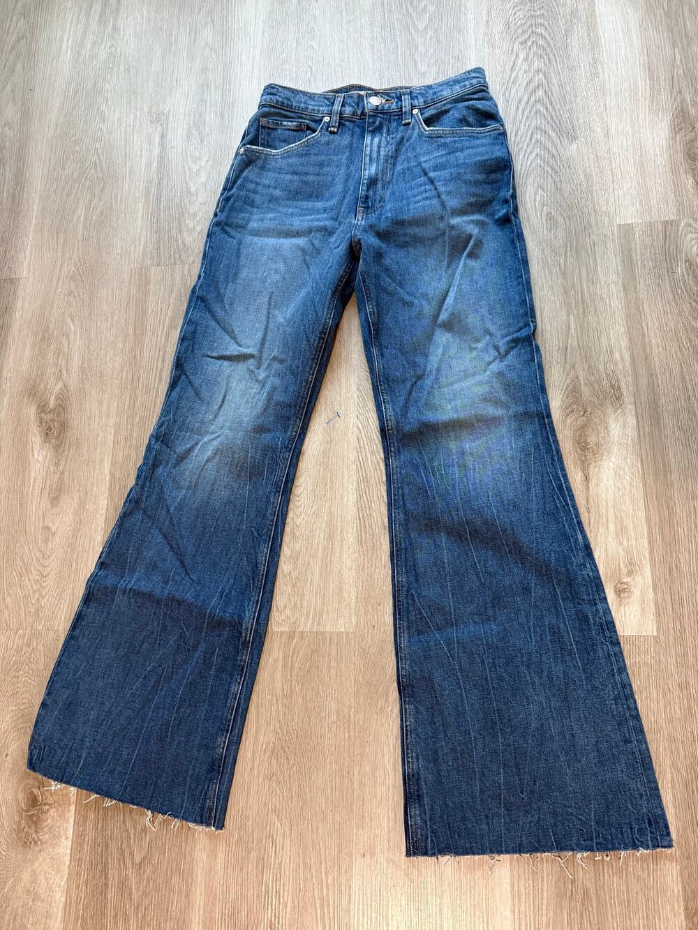 Hudson High Rise Jodie Loose Wide Leg Jean, Raw Hem, size 25